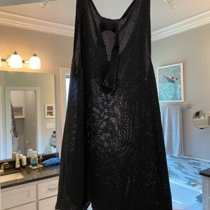 Sheer knit black tank